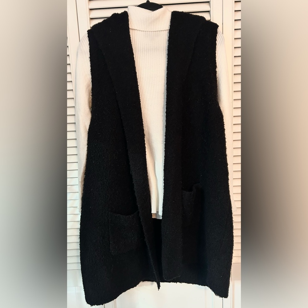 Ricki's Black Wool Open Front Cardigan